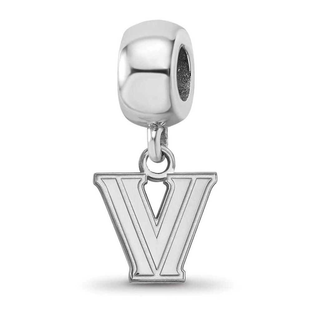 Sterling Silver Rhodium Plated Villanova Univ. XS Dangle Bead Charm